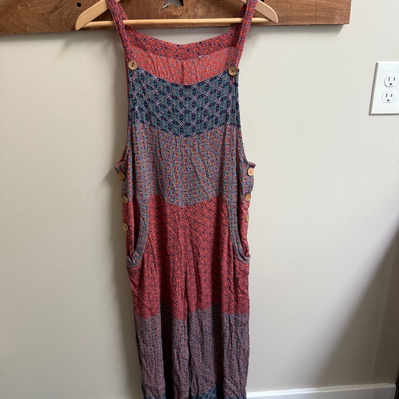 Small boho overalls with side buttons - Picture 1 of 2